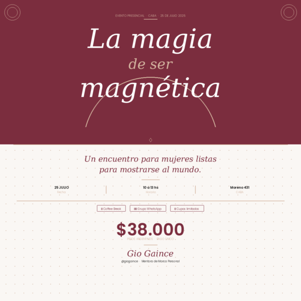 imagen_producto_evento La Magia de Ser Magnética — Evento Presencial 25 de Julio